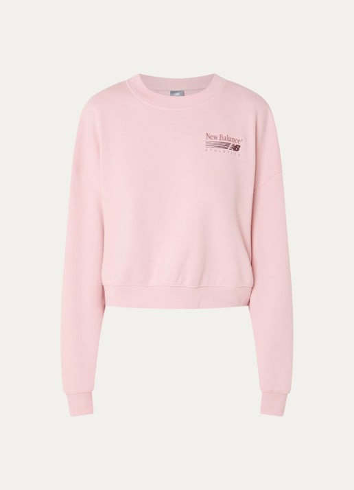 New Balance Trackside sweater met logo - voorkant 3 roze
