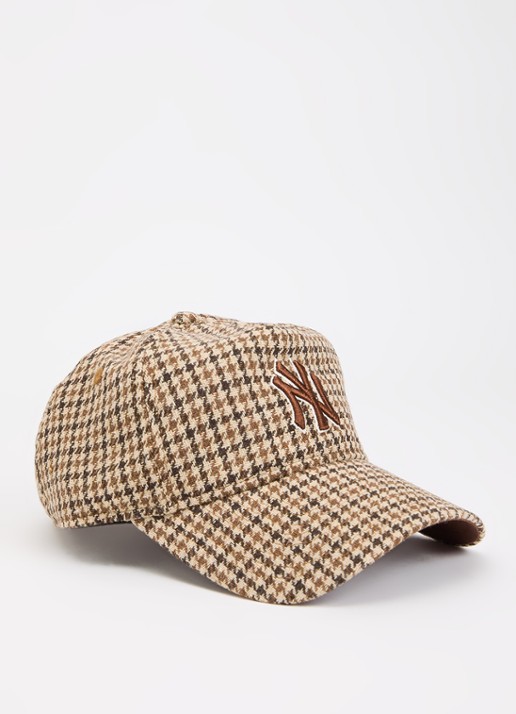 New Era  Pet met pied-de-poule dessin en New York Yankees borduring - voorkant lichtbruin
