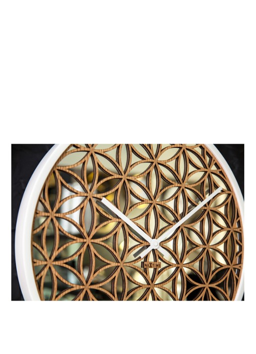 NeXtime Bella Mirror wandklok 50 cm - detail 4 beige