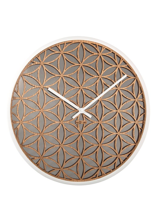NeXtime Bella Mirror wandklok 50 cm - detail 6 beige