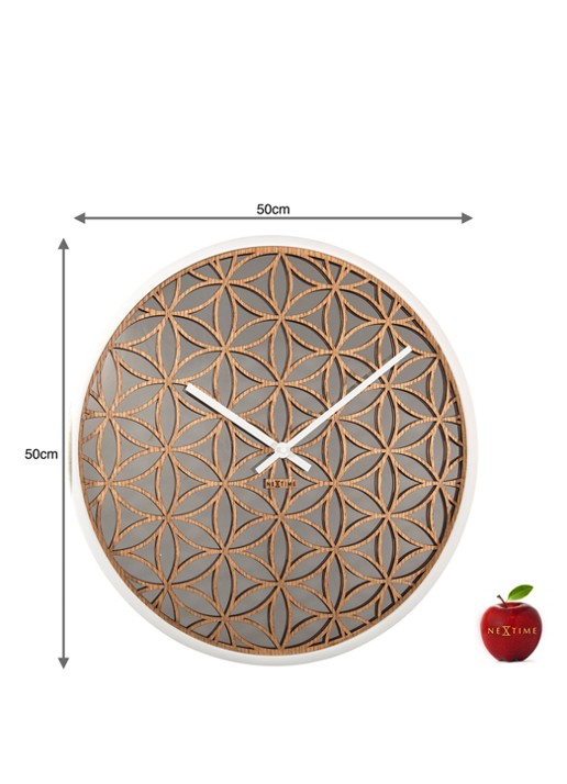 NeXtime Bella Mirror wandklok 50 cm - detail 7 beige