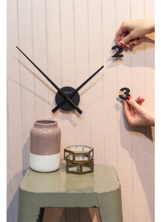 NeXtime Hands wandklok  - voorkant 2 zwart