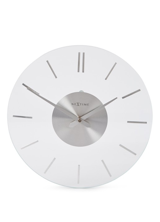 NeXtime Stripe wandklok - voorkant 6 gebroken wit