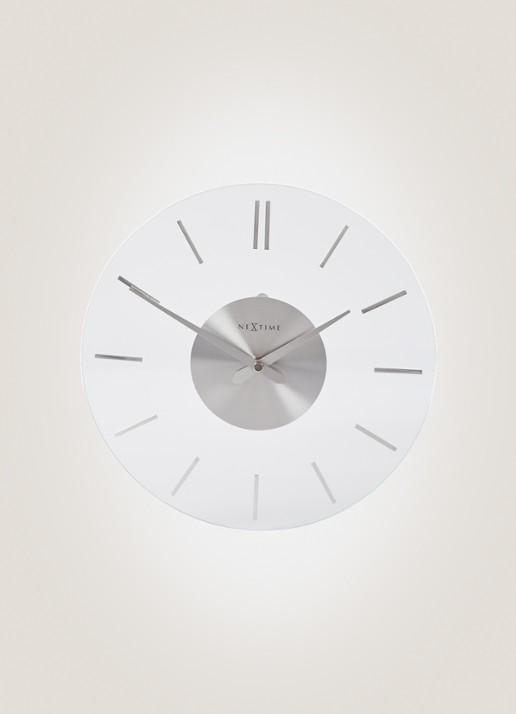 NeXtime Stripe wandklok - voorkant 7 gebroken wit