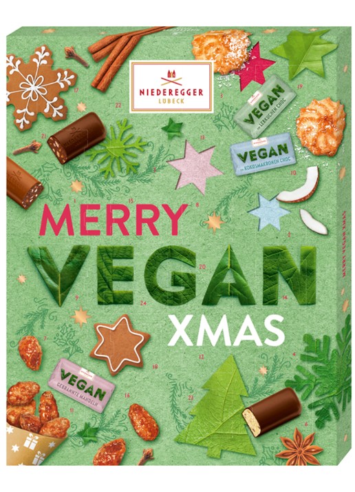 Niederegger Vegan adventskalender 300 gram - 24 dagen - voorkant undefined