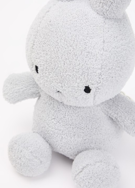 Nijntje Miffy Terry knuffel 33 cm - voorkant 2 lichtgrijs
