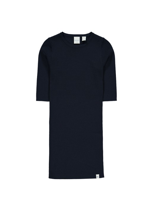 NIK&NIK Jolie jurk met driekwart mouw - voorkant 2 blauw