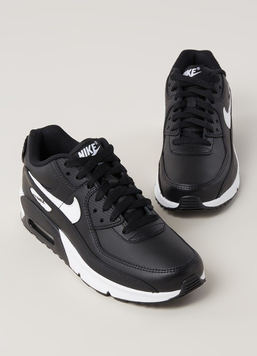 Nike Air Max 90 sneaker met leren details - detail 3 zwart