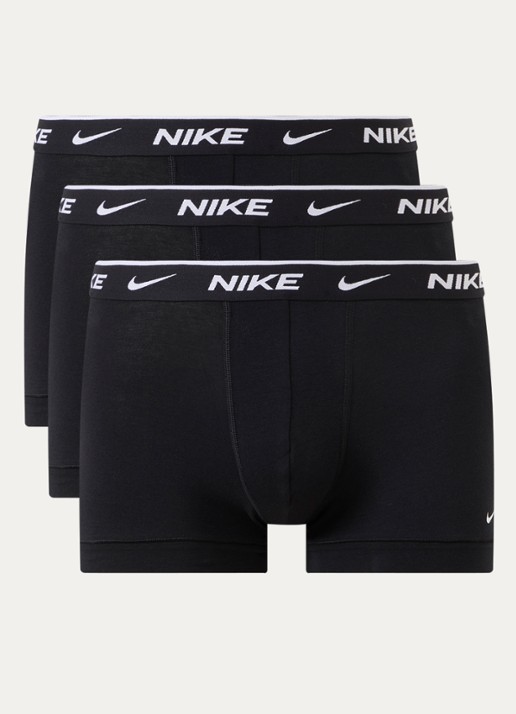 Nike Boxershorts met logoprint in 3-pack - voorkant zwart