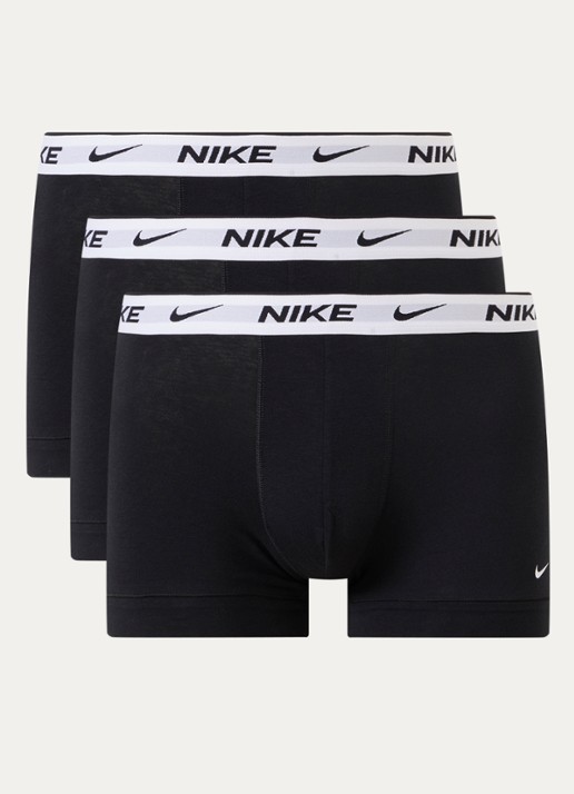 Nike Boxershorts met logoprint in 3-pack - voorkant 3 zwart