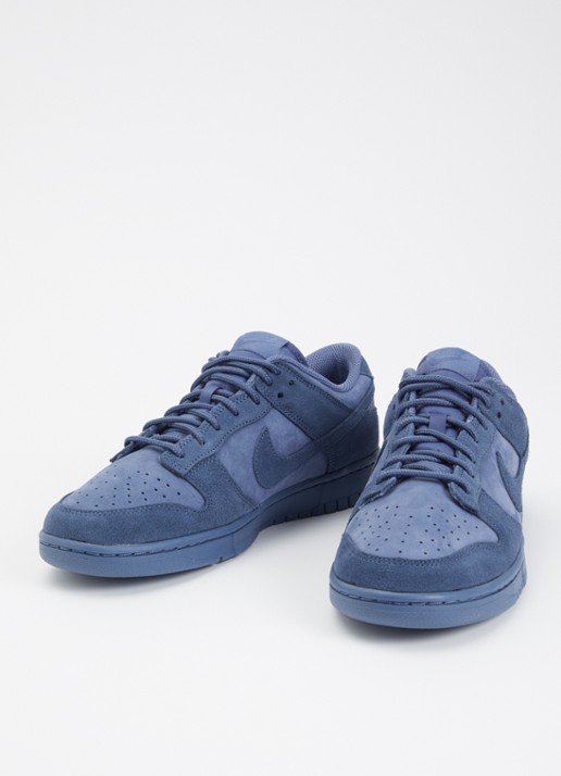 Nike Dunk Low sneaker met suède details - detail 2 staalblauw