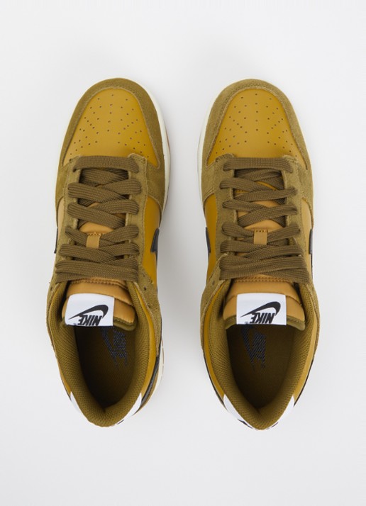 Nike Dunk Low sneaker met suède details - detail 3 olijfgroen