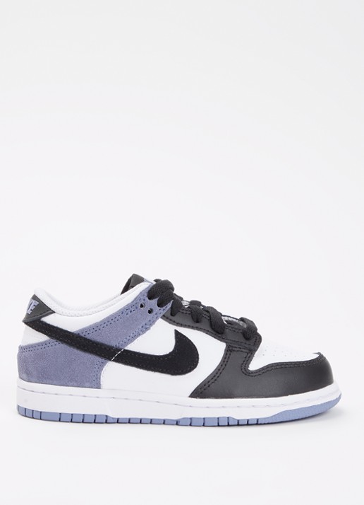 Nike Dunk sneaker met leren details - voorkant 3 zwart
