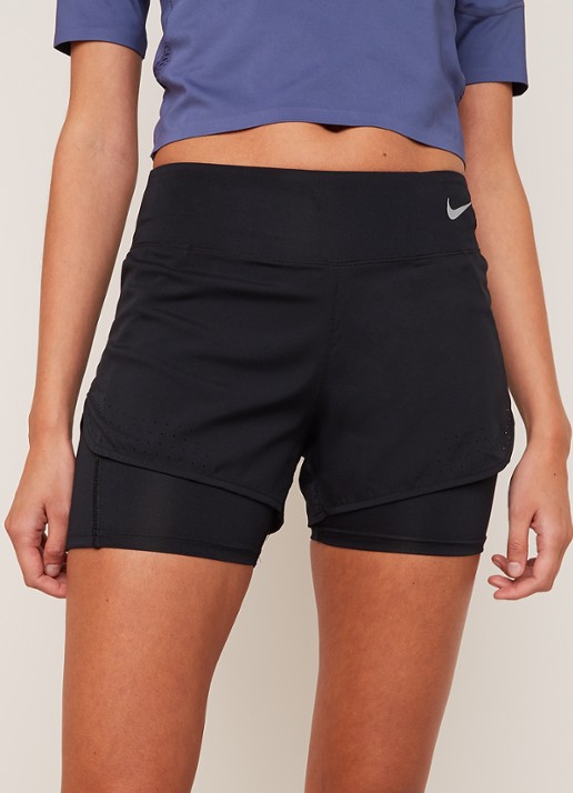 Nike Eclipse 2-in-1 hardloopshorts met mesh - detail zwart