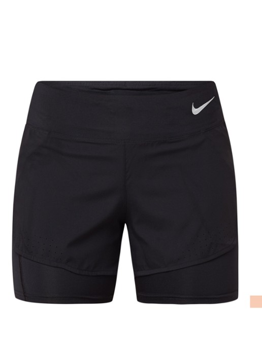 Nike Eclipse 2-in-1 hardloopshorts met mesh - voorkant 3 zwart