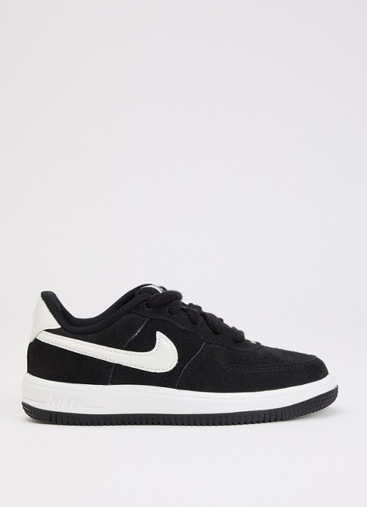 Nike Force 1 sneaker van suède - voorkant zwart
