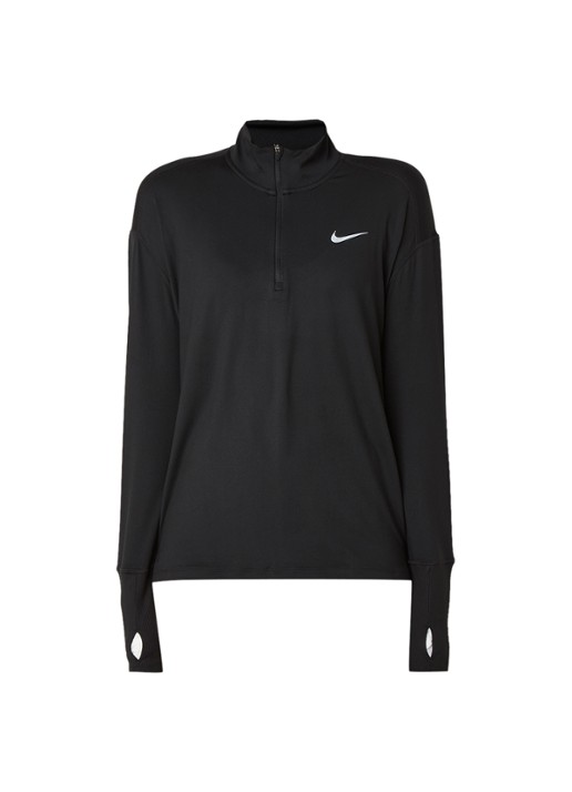 Nike Hardlooptop met halve rits - voorkant 3 zwart