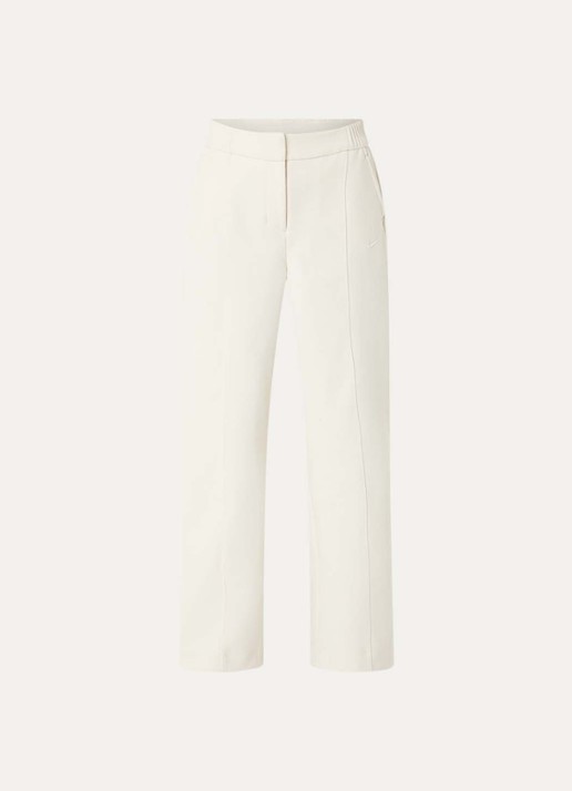 Nike High waist straight fit trackpants met steekzakken en logo - voorkant creme