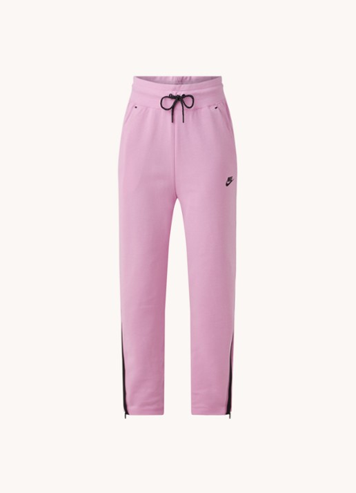 Nike High waist tapered fit cropped joggingbroek met logo - voorkant roze