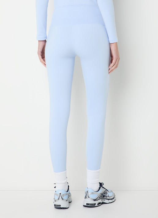 Nike One high waist cropped trainingslegging met dri-FIT en logo - achterkant lichtblauw