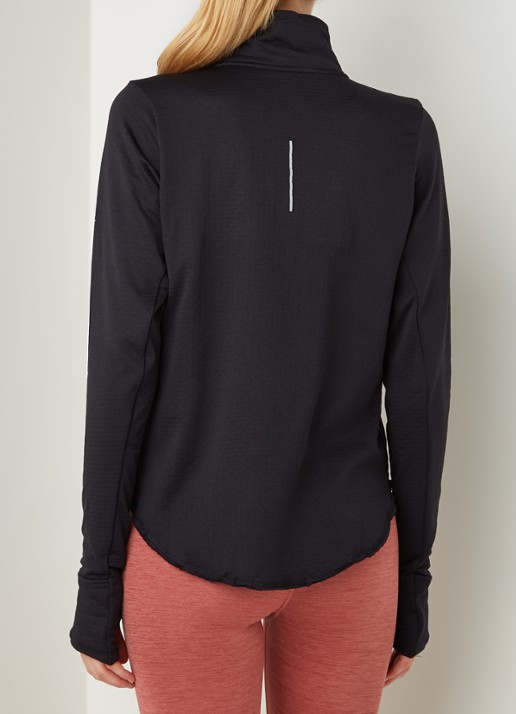 Nike Sphere hardloop longsleeve met halve rits - achterkant 4 zwart