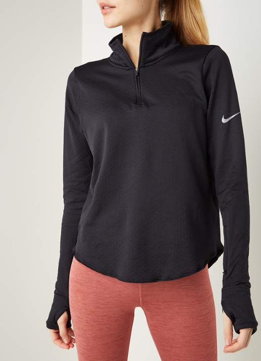 Nike Sphere hardloop longsleeve met halve rits - detail 3 zwart