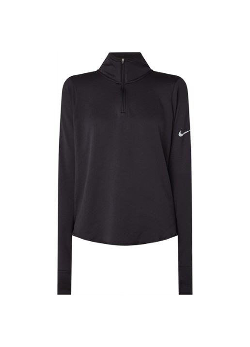 Nike Sphere hardloop longsleeve met halve rits - voorkant zwart