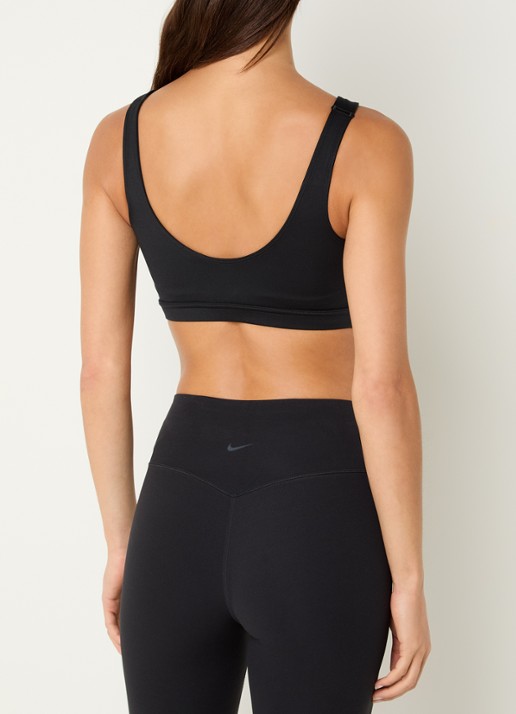 Nike Sport bh met medium support en logo - achterkant 3 zwart