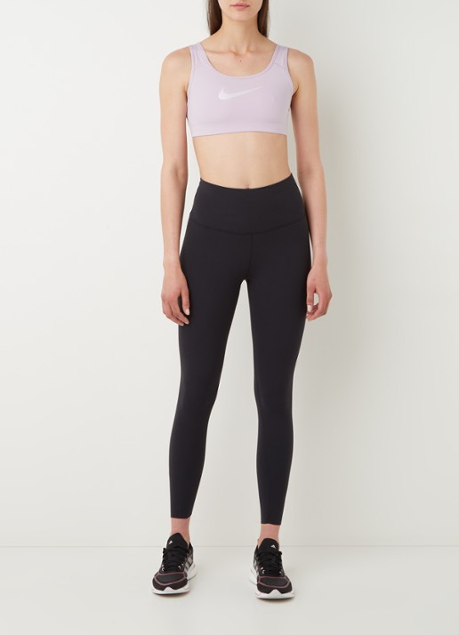 Nike Sport bh met medium support en logoprint - voorkant 3 lichtpaars