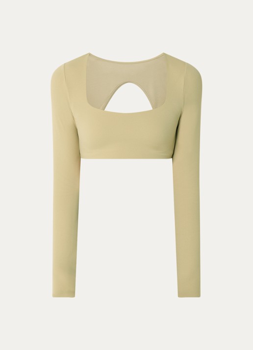 Nike Sport bh met medium support - voorkant 3 khaki