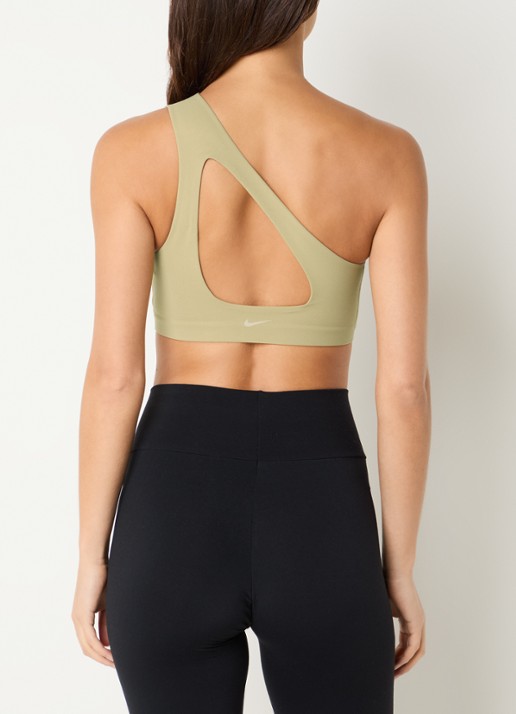 Nike Zenvy sport bh met medium support - achterkant 2 khaki