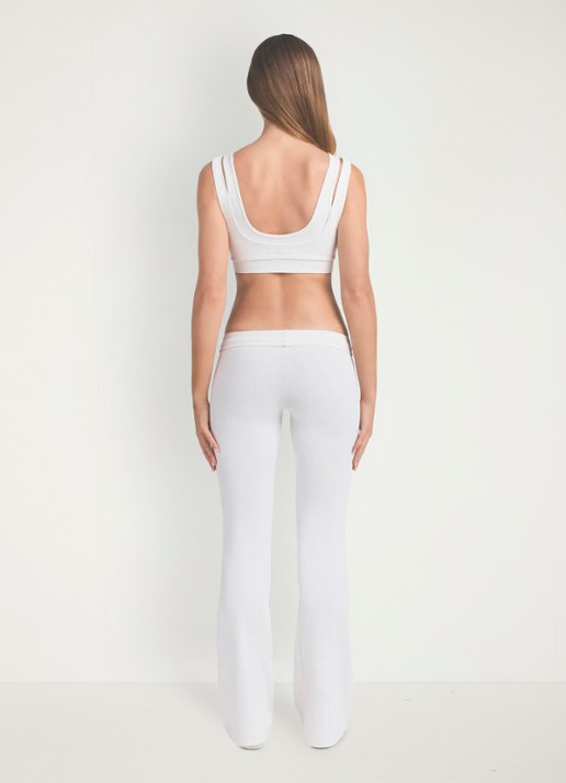 NikeSKIMS Airy low waist flared fit trainingslegging met logo - achterkant 5 ivoor