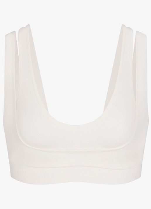 NikeSKIMS Matte sport bh met light support - voorkant 3 gebroken wit
