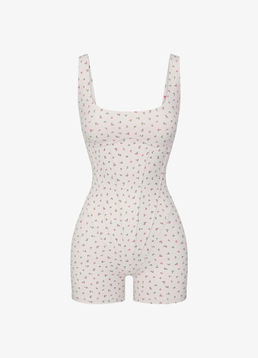 NikeSKIMS Matte sport bodysuit met logo - voorkant multicolor