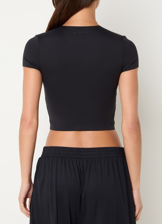 NikeSKIMS Matte trainings crop top met stretch - achterkant zwart