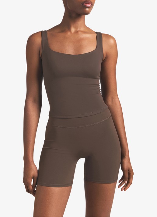 NikeSKIMS Matte trainings crop top met stretch - detail 5 lichtbruin