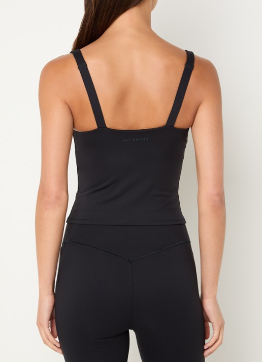NikeSKIMS Matte trainings crop top met stretch - achterkant 4 zwart