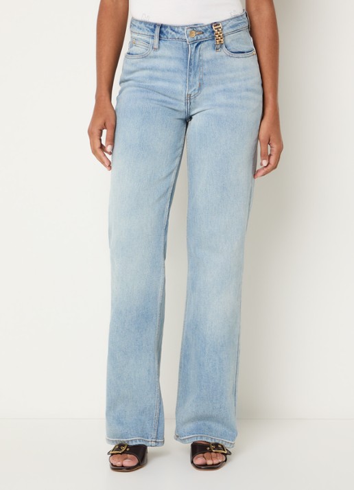 NIKKIE Aina high waist straight leg jeans met lichte wassing
