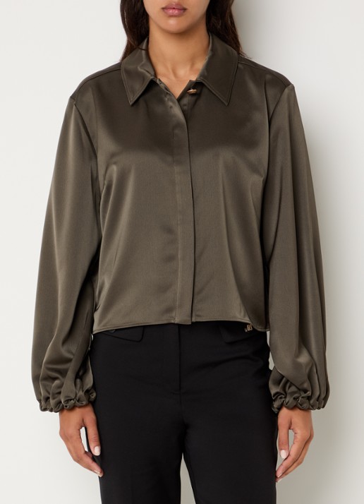 NIKKIE Aivy blouse van satijn met ruches