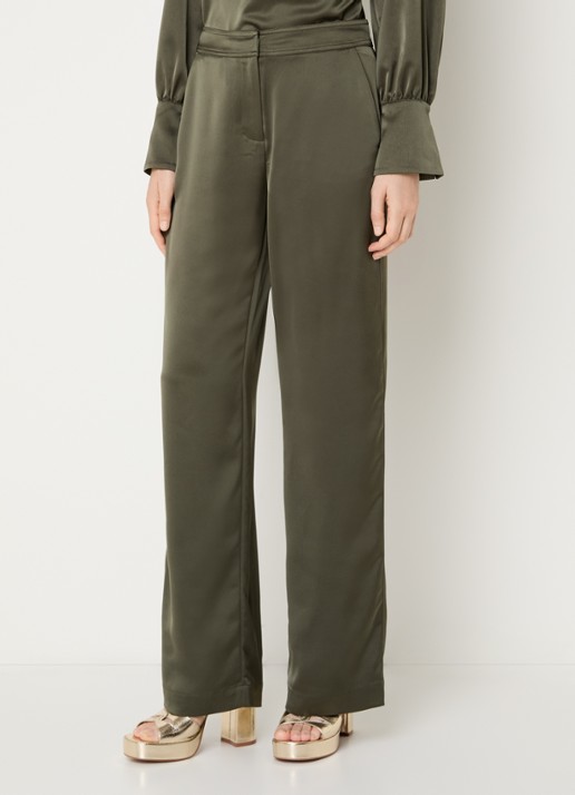 NIKKIE Aivy high waist loose fit pantalon van satijn