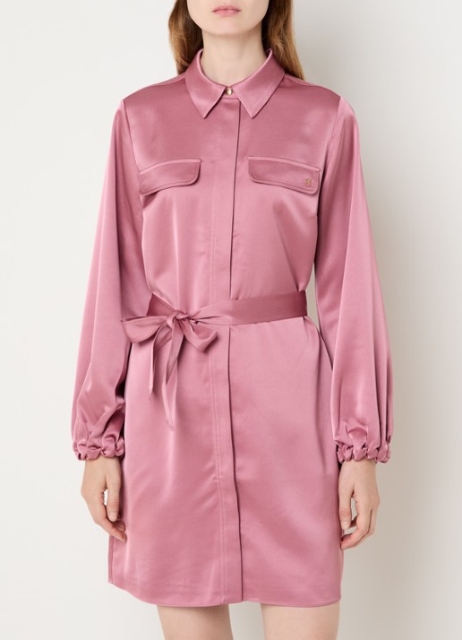 NIKKIE Aivy midi blousejurk van satijn