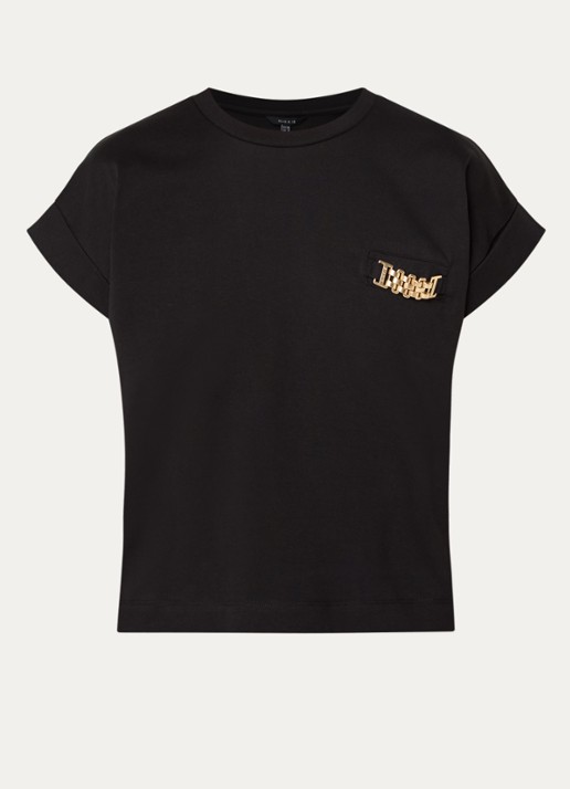 NIKKIE Aleena T-shirt met ronde hals - voorkant 2 zwart
