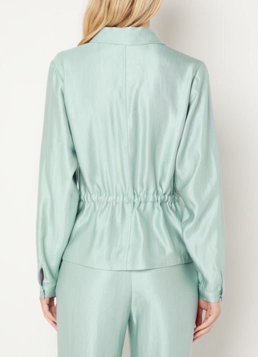 NIKKIE Alira blouse met metallic finish - achterkant 4 lichtblauw