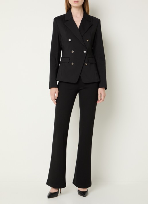 NIKKIE Alka double-breasted blazer met schoudervulling - voorkant 4 zwart