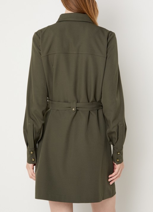 NIKKIE Alva midi blousejurk met strikceintuur - achterkant 3 groen