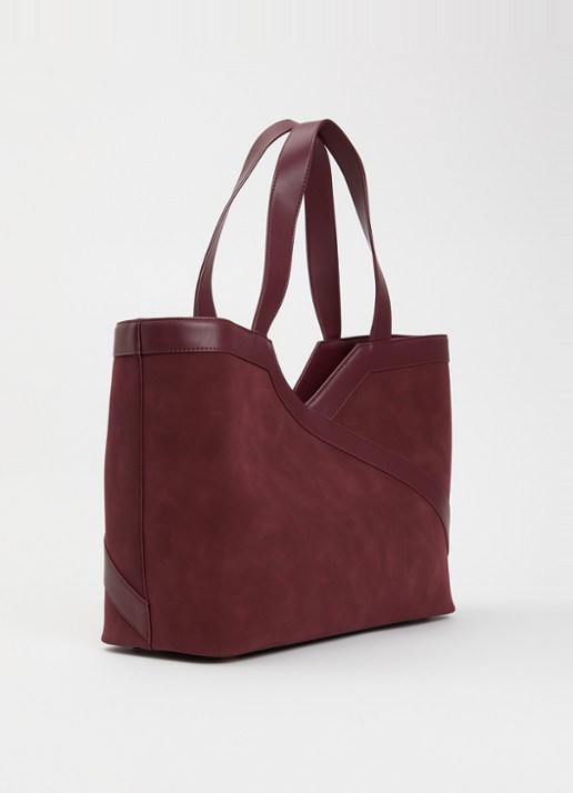 NIKKIE Alvin shopper met logo - achterkant bordeauxrood