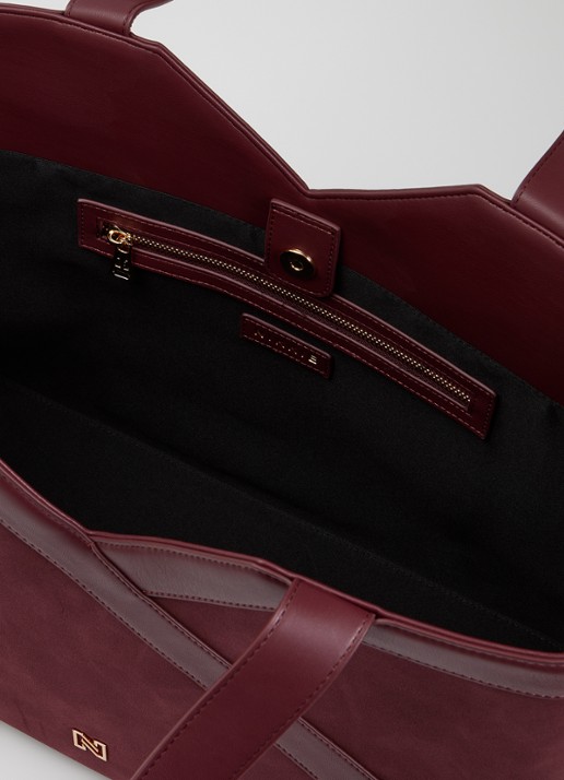 NIKKIE Alvin shopper met logo - detail 3 bordeauxrood