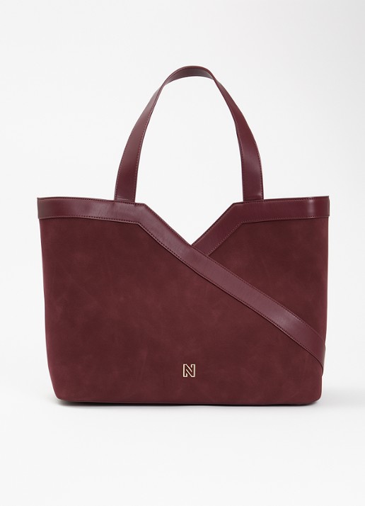 NIKKIE Alvin shopper met logo - voorkant 2 bordeauxrood