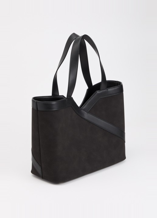 NIKKIE Alvin shopper met logo - achterkant zwart