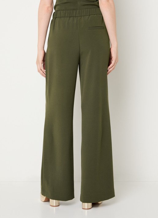 NIKKIE Amine high waist loose fit pantalon met steekzakken - achterkant donkergroen